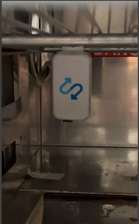 Sensor under a shelf in a prep cooler